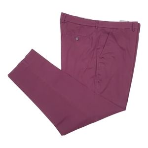Men's Burgundy Slim Express Dress Pant size 36 x 30 Stretch + Easy Care.